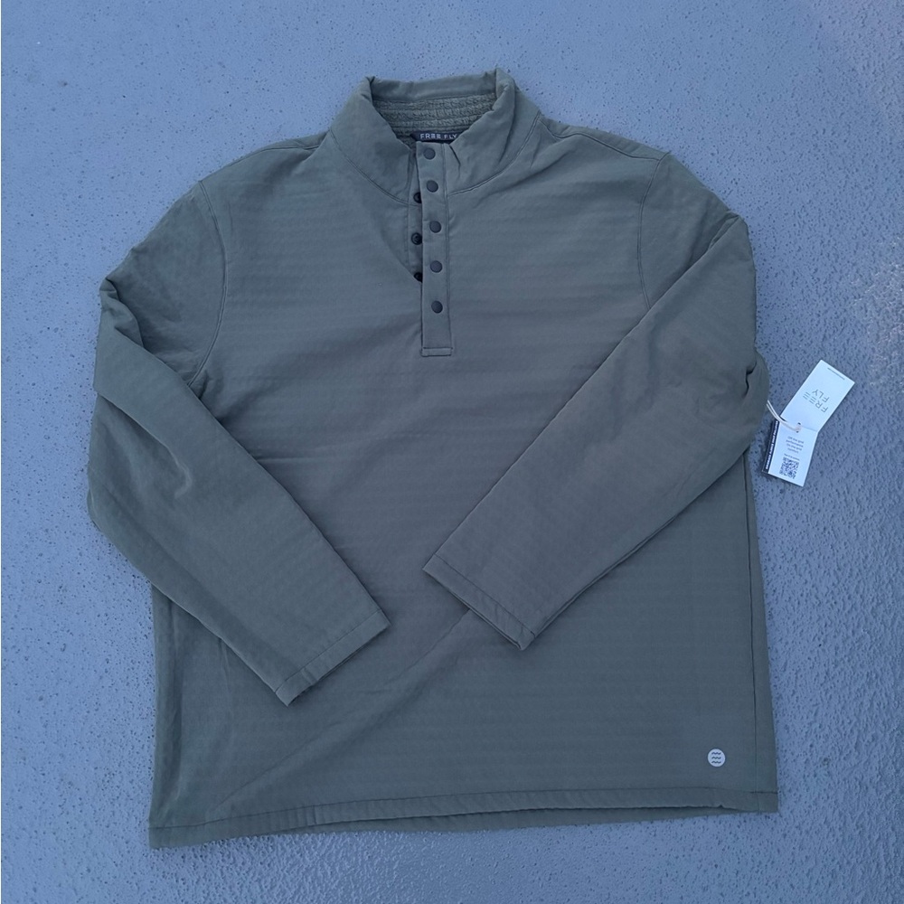 Free Fly Gridback Fleece Snap Pullover Dark Olive XXL